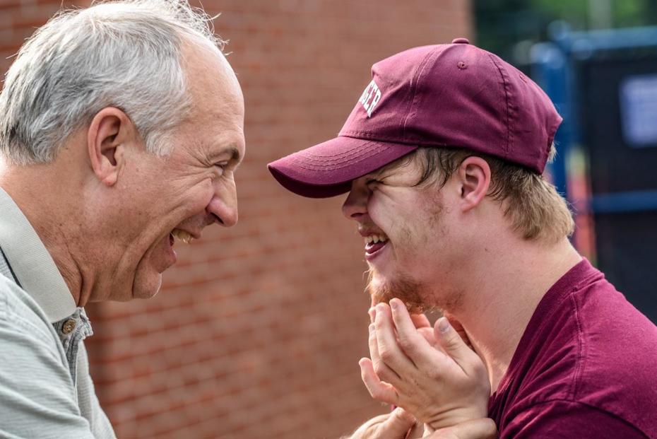 Re-united father and son